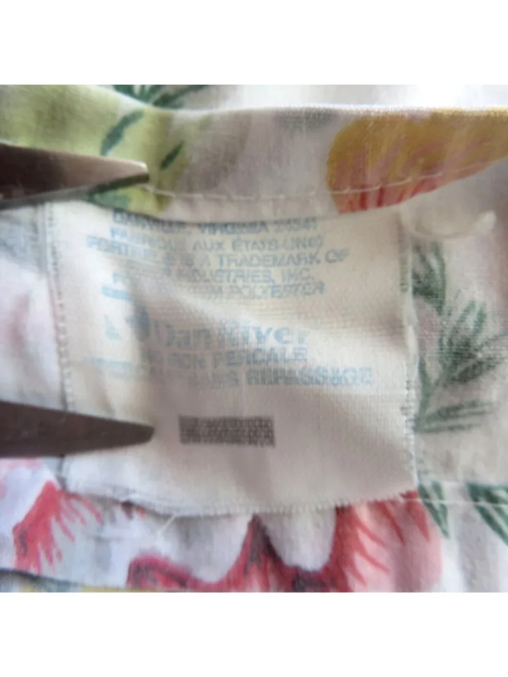 Vintage Dan River Floral Full Double Flat Sheet Multicolor Made in USA